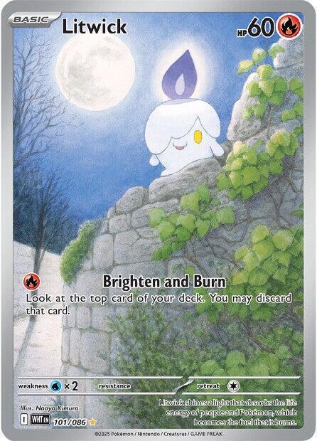 White Flare Litwick Pokémon card